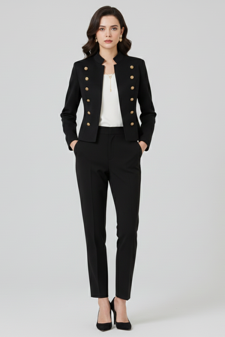 Blazer with Stand in black