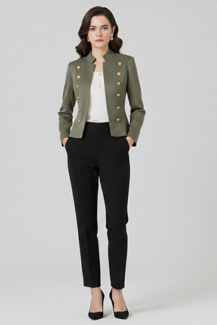 Blazer with Stand in military green