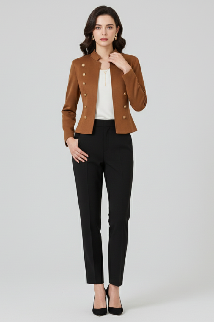 Blazer with Stand in dark brown
