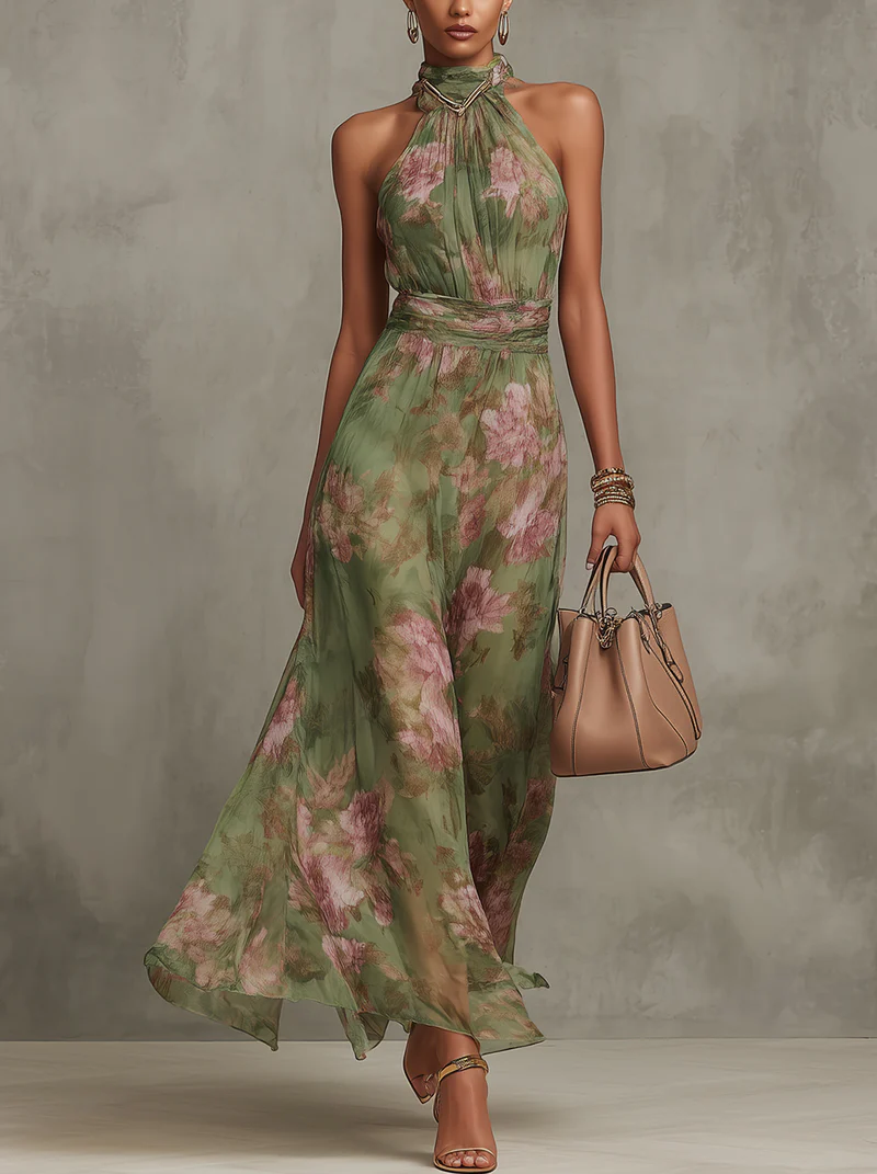 Jacinta Floral Dress in green floral