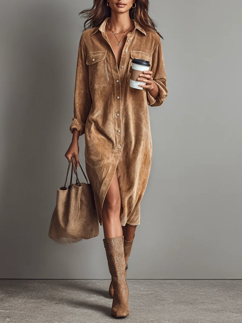 Margarette Corduroy Midi Dress