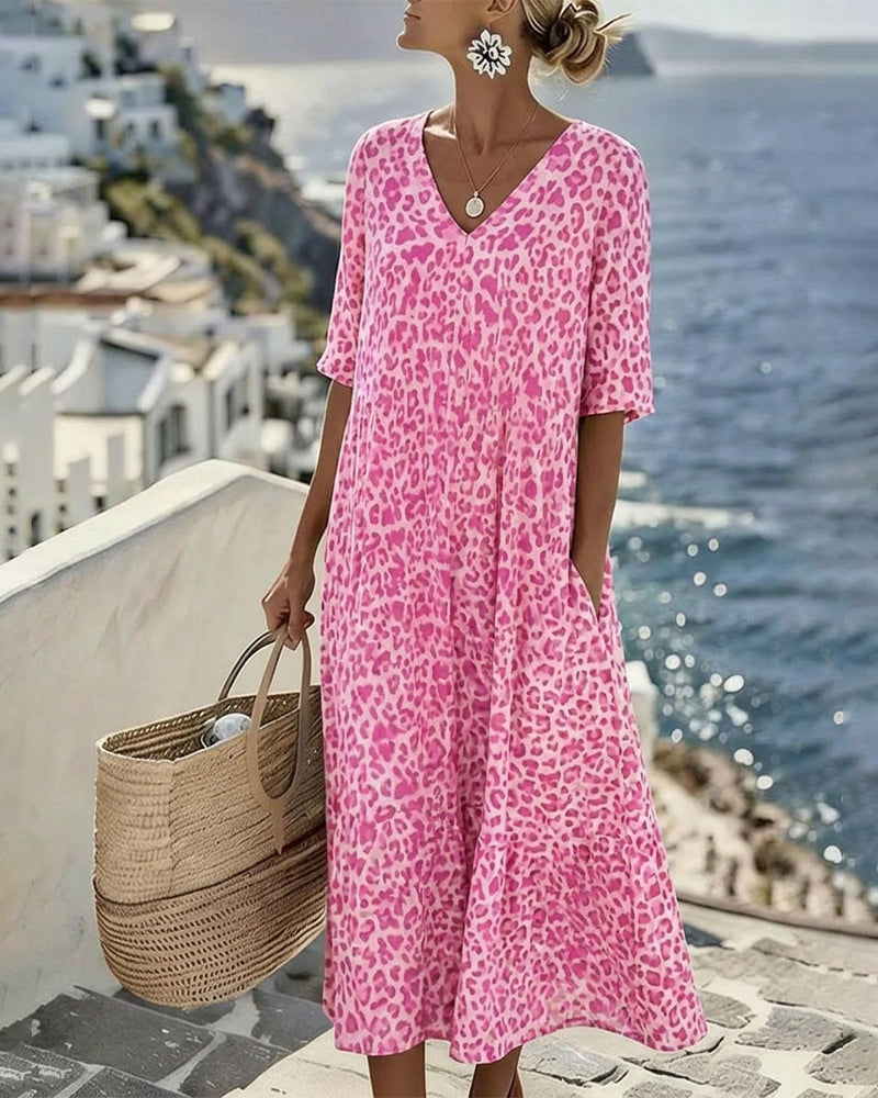 Xanthe Midi Dress in pink