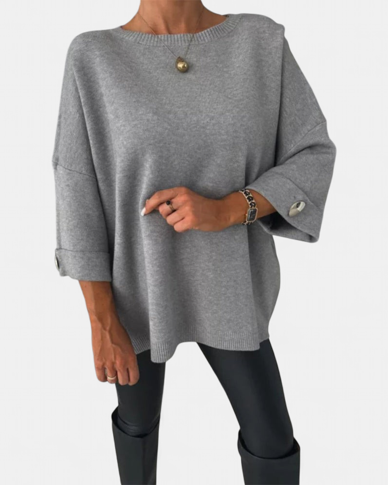 Lottie Buttoned Pullover in grey