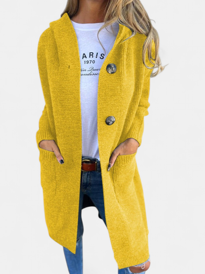 Veronica Long Knit Cardigan in yellow