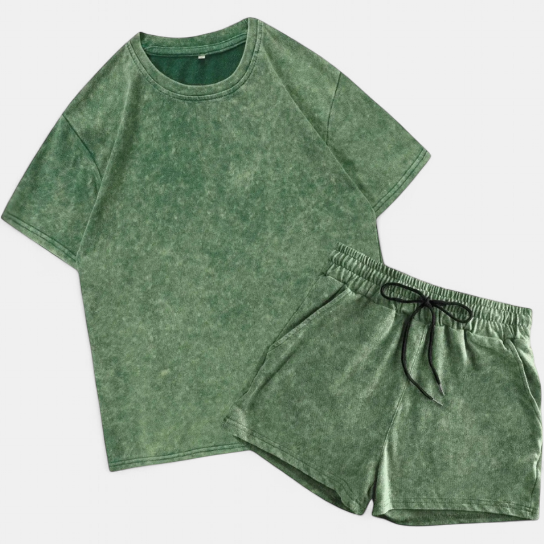 Kendrix Print Athletic Two-piece Set in green