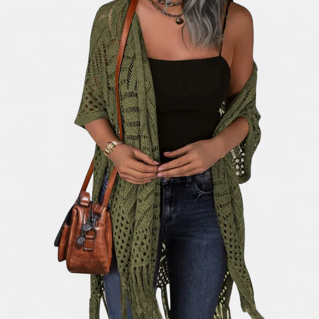 Sol ne Boho Crochet Tassel in army green