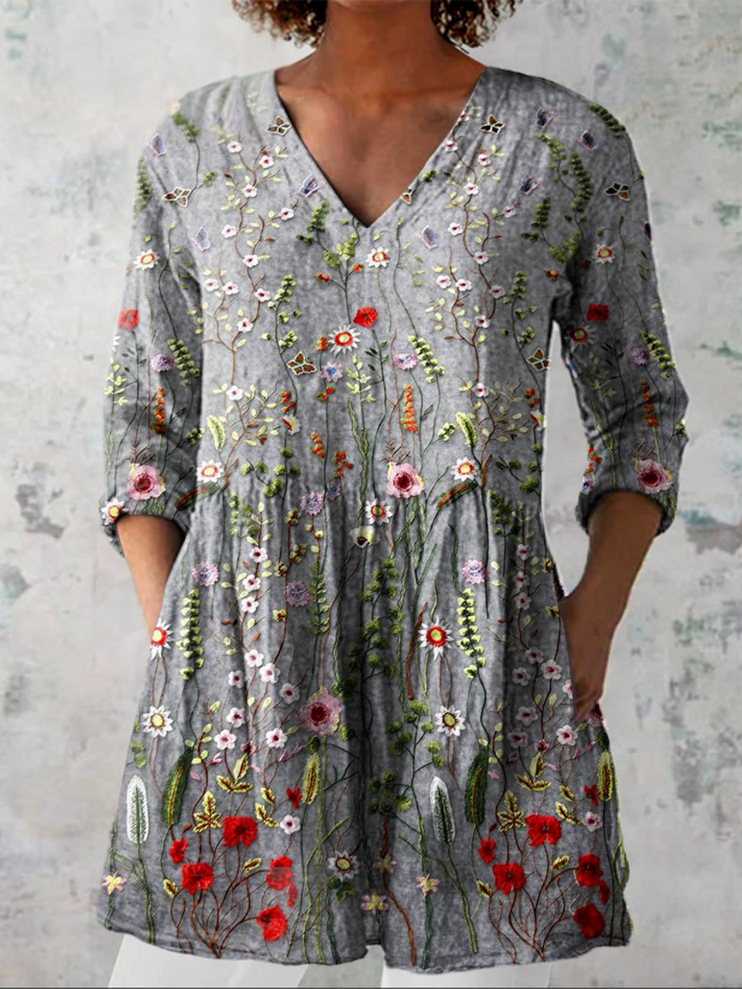 Paulette Blouse in gray