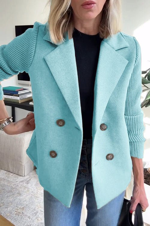 Kristiana Knitted Blazer in light blue