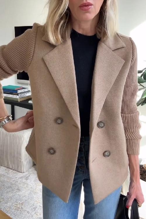 Kristiana Knitted Blazer in khaki