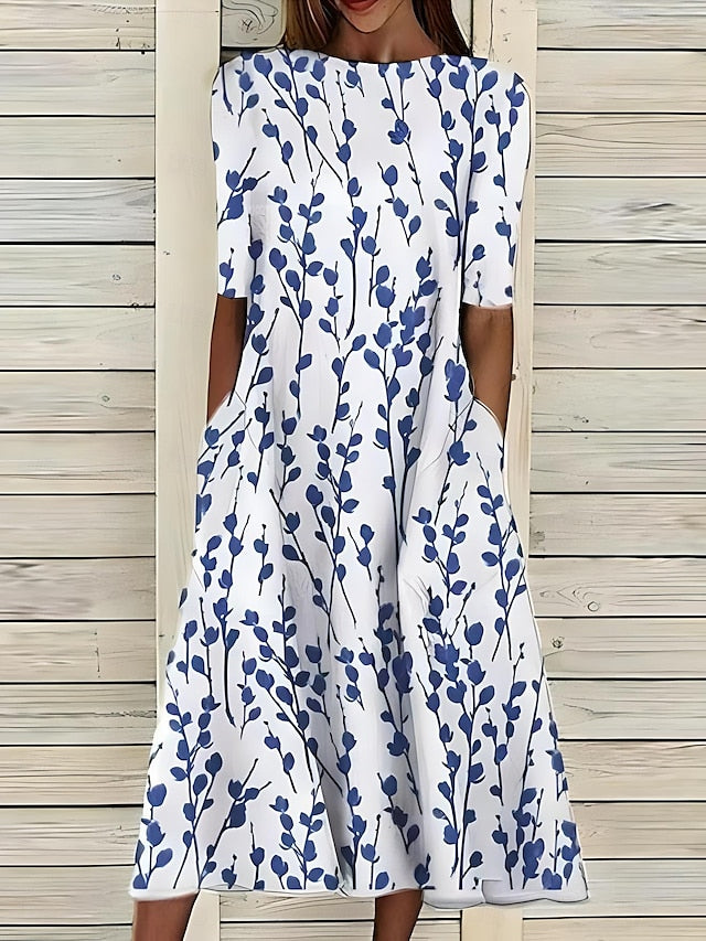 Caitriona Coastal Bloom Maxi Dress in navy