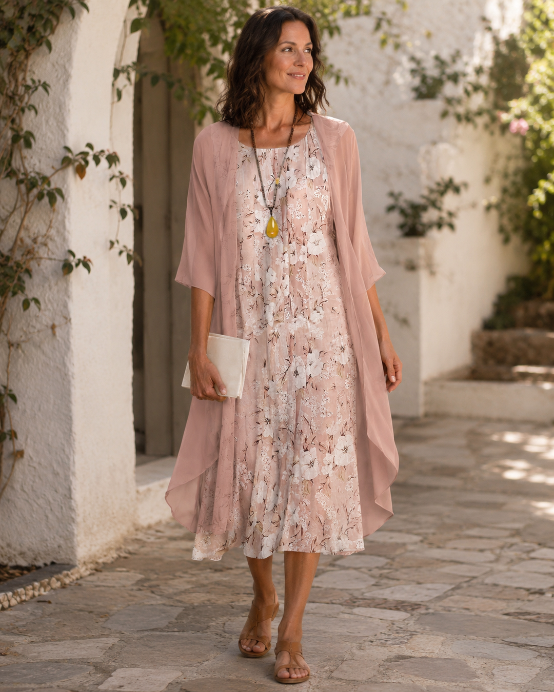 Marigold Duster Dress in pink