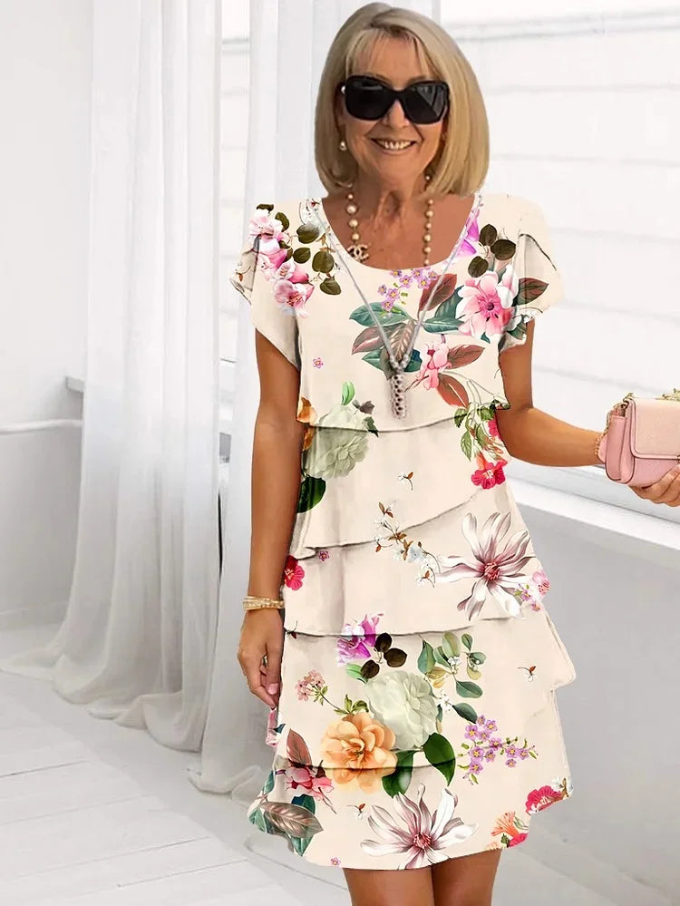 Gioia Long Floral Dress in multicolor