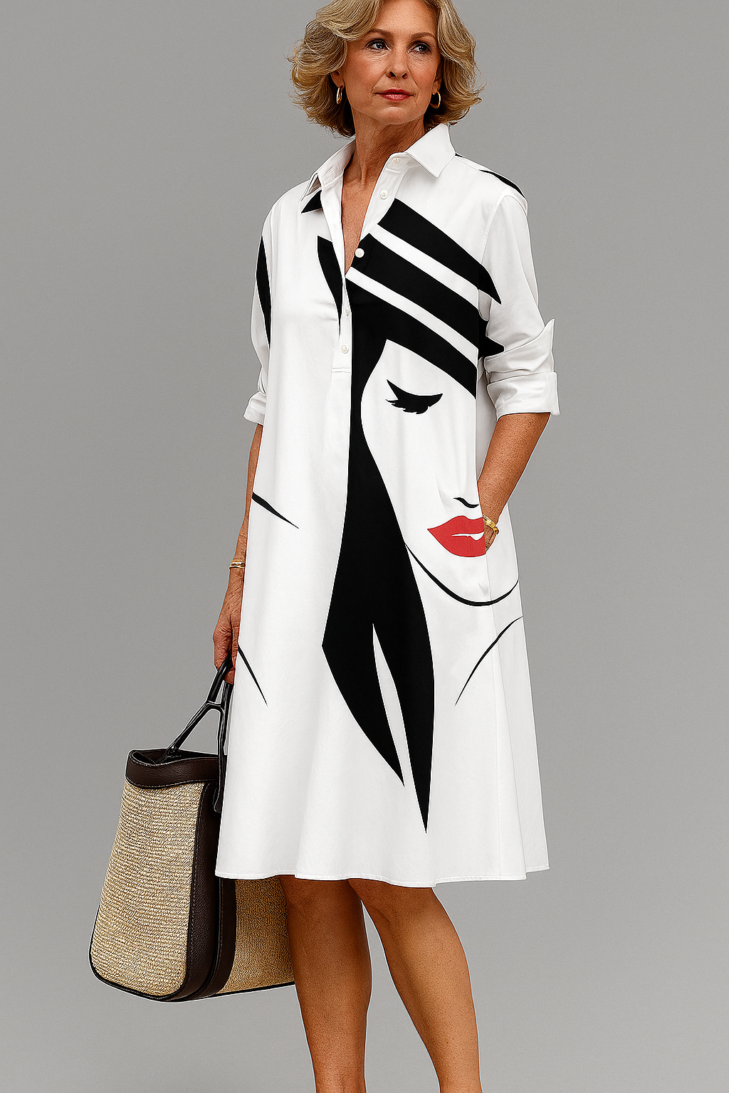 Yvette Midi Dress in white