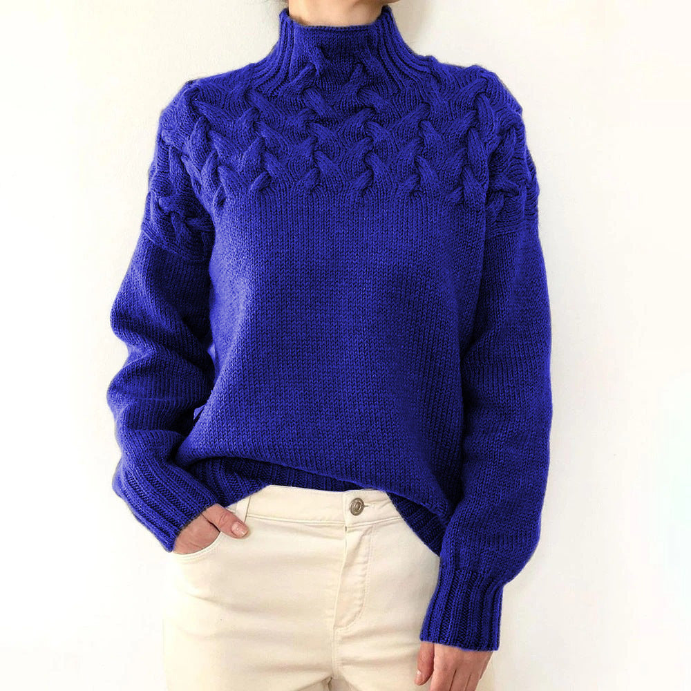Mella Turtleneck Knit Sweater in blue