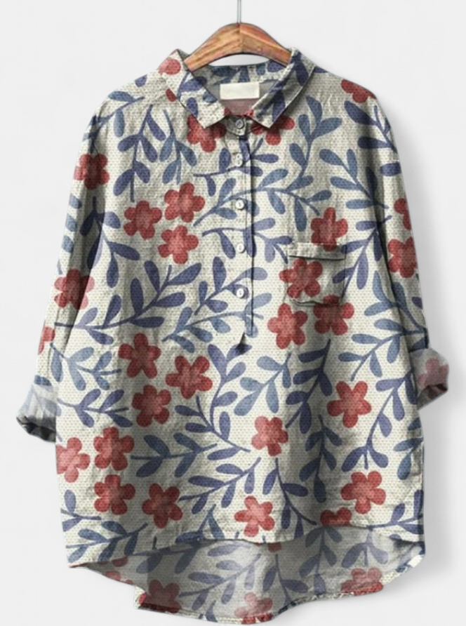 Caitlin Classic Floral Blouse in print 5
