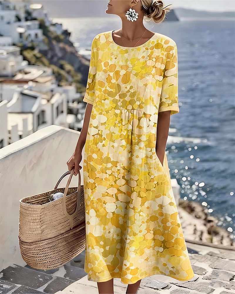 Julissa Charming Floral Dress in yellow