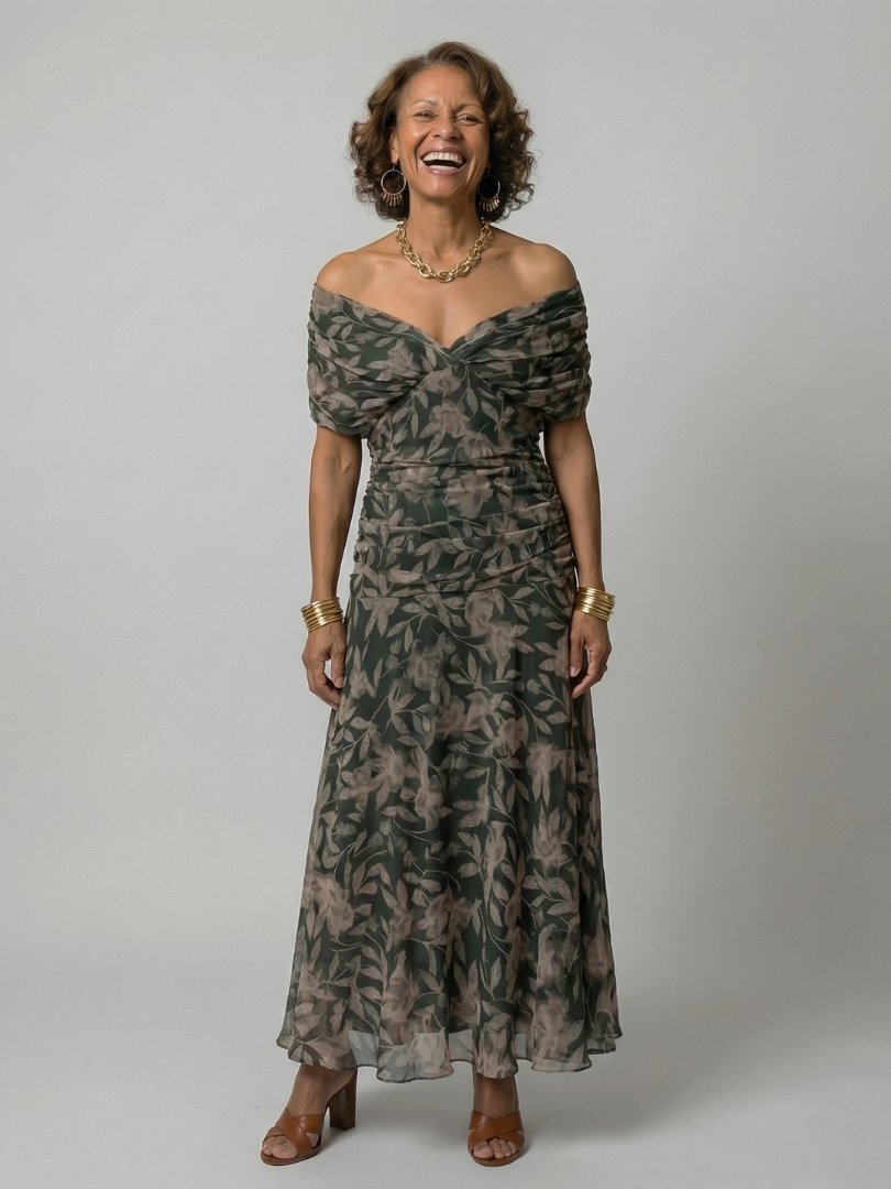 Quintina Maxi Dress in dark green