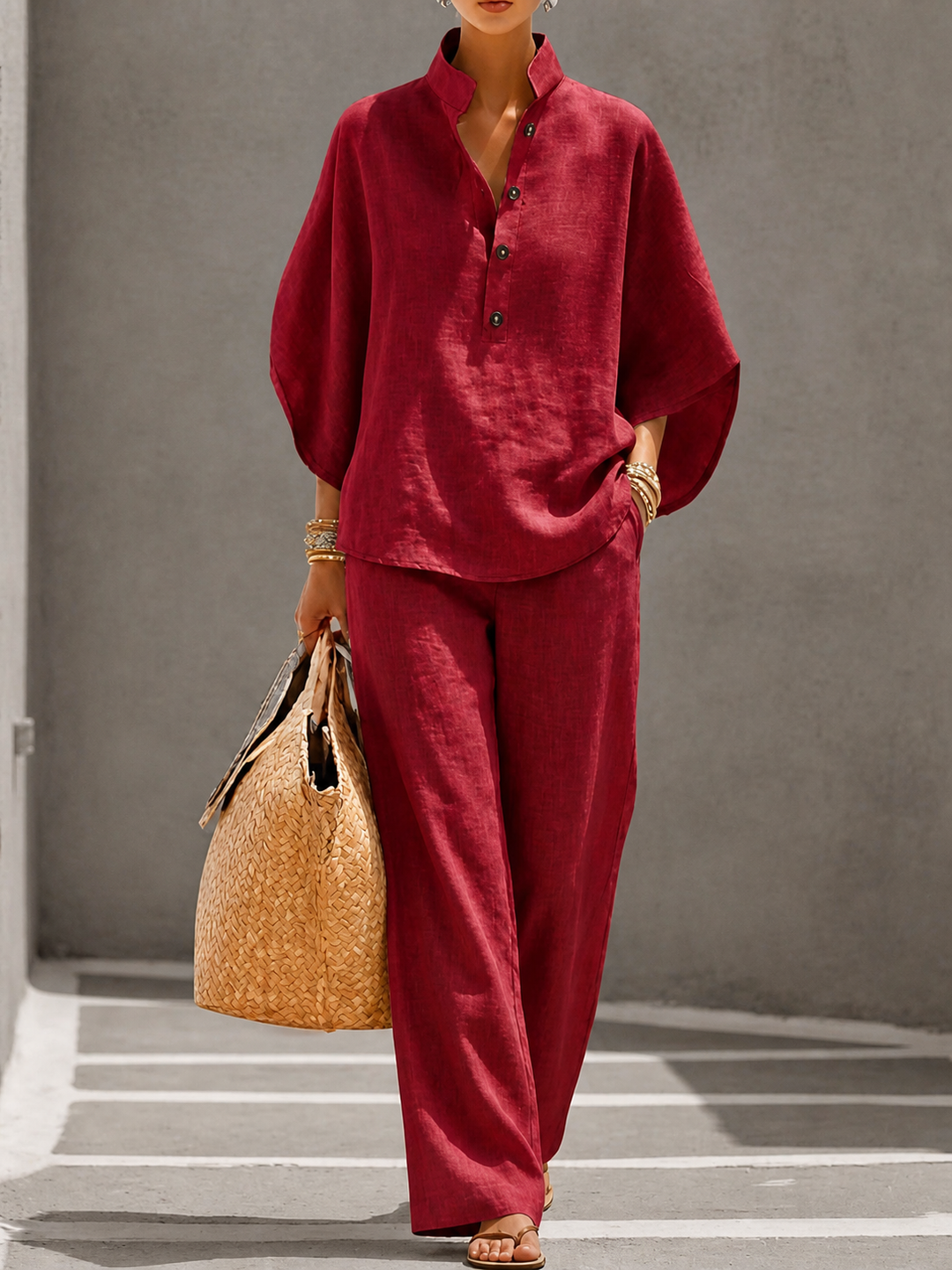 Micheline Ensemble in burgundy