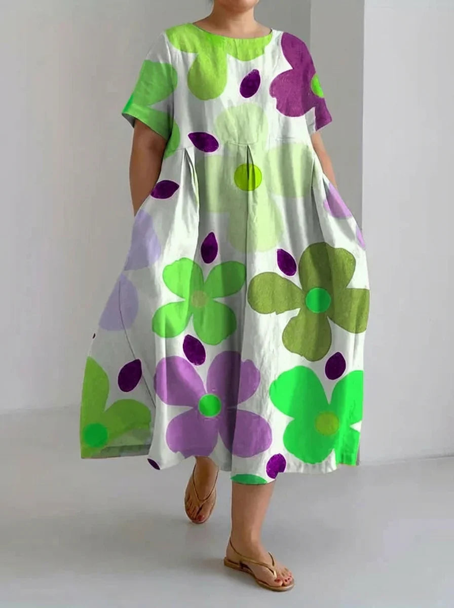 Aveline Retro Botanical Floral Design in green