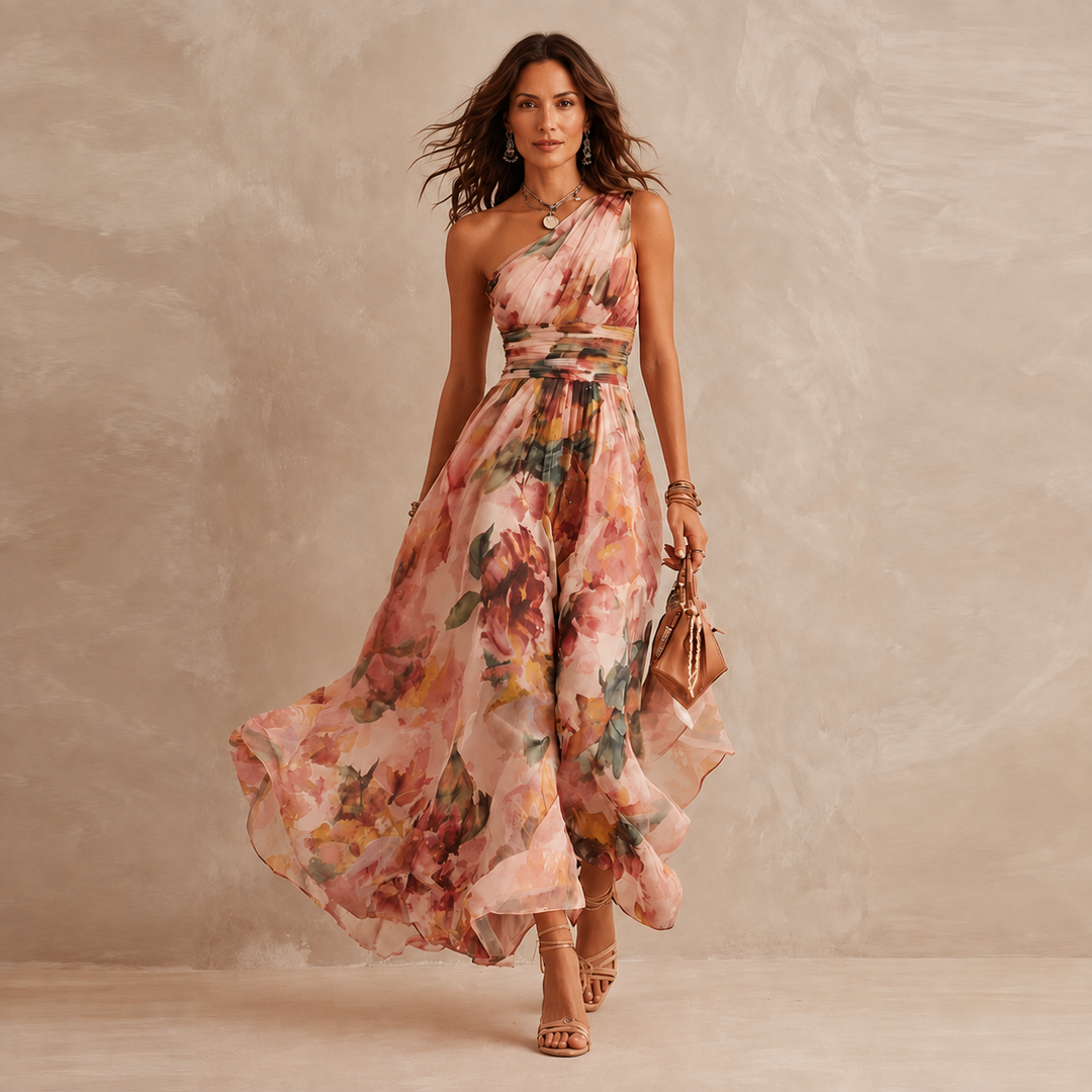Rosemary Floral Maxi Dress in pink