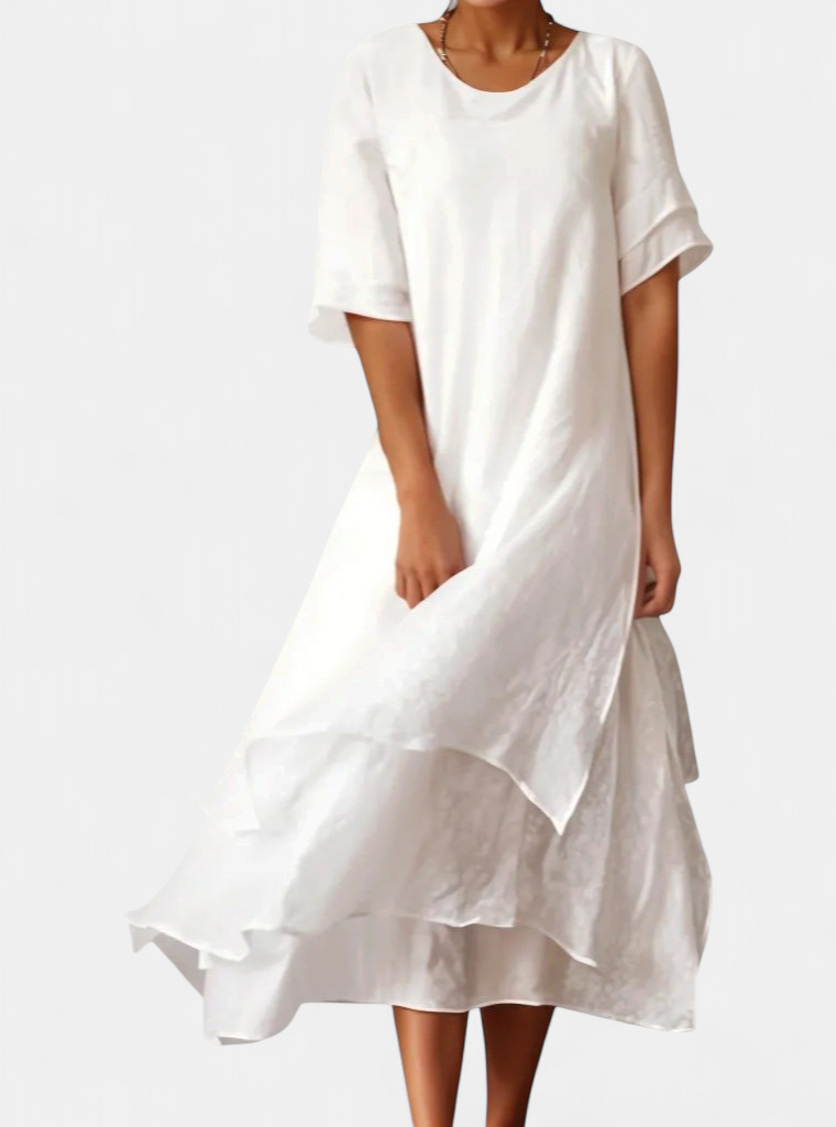 Avalyn Elegance Long Dress in white