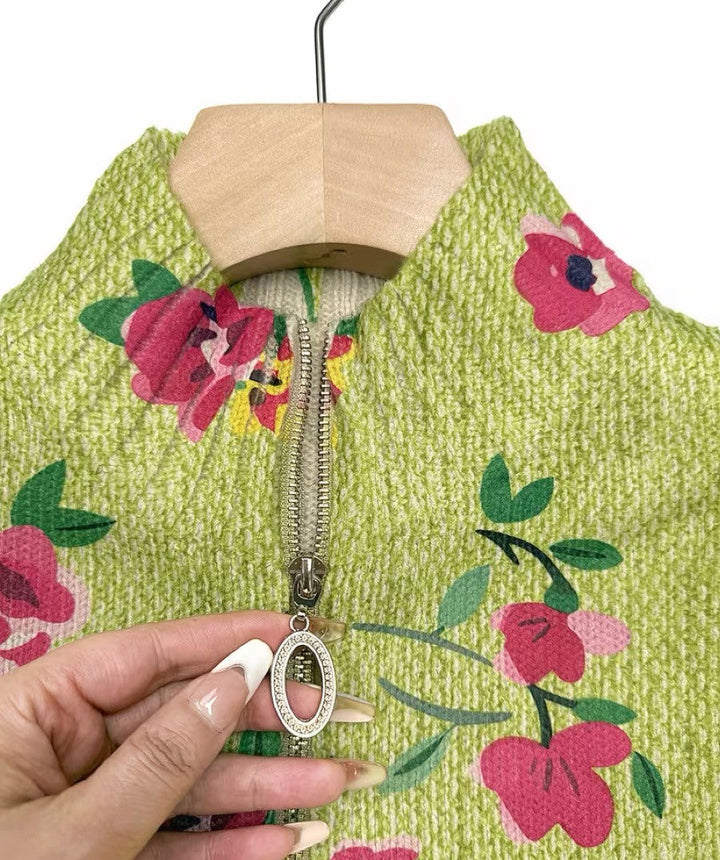 Constance Pink Floral Lime Zip