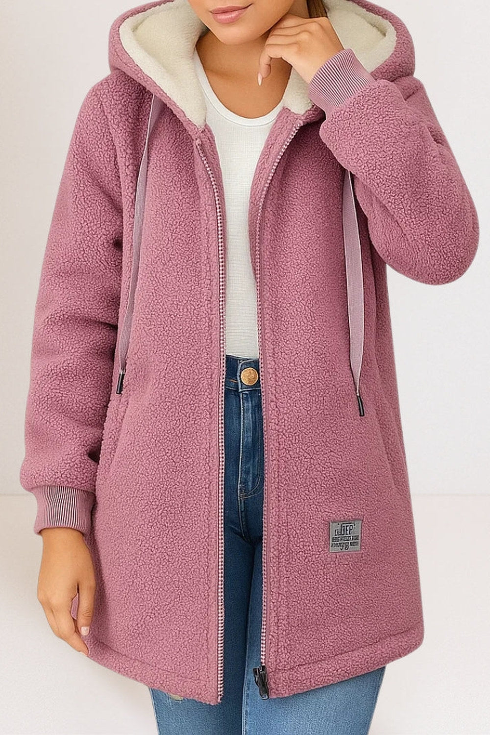 Corinne Cozy Fleece Jacket — Dusty Rose