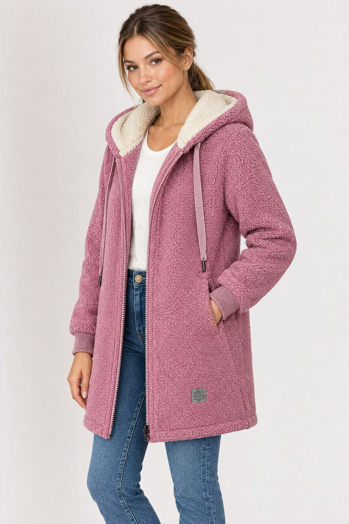 Corinne Cozy Fleece Jacket — Dusty Rose