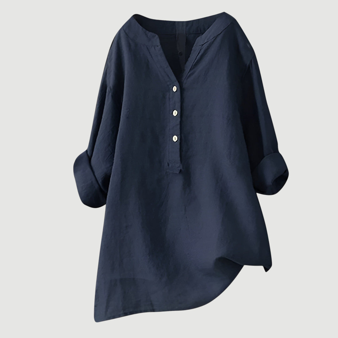 L a Tunic Blouse in navy blue