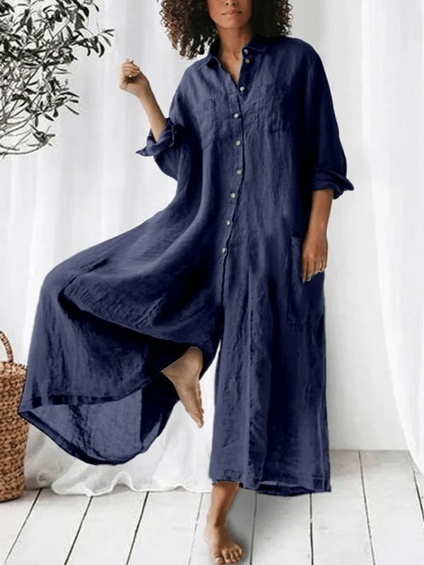 Bria Luxe Wide-leg Jumpsuit in navy