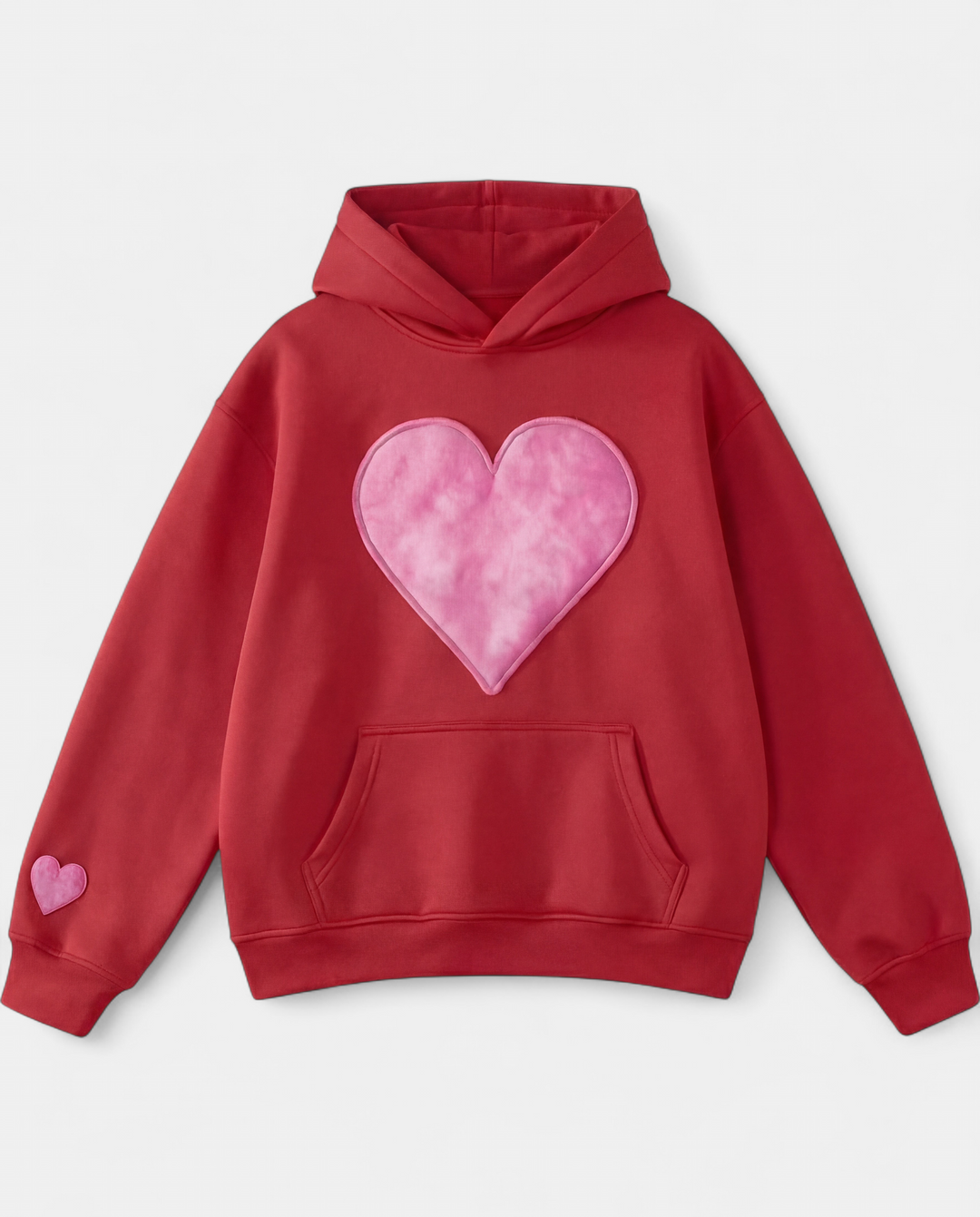 Candace Oversized Heart Design Pullover in w0199-red