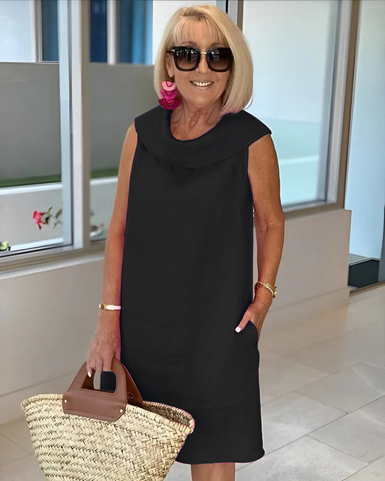 Perla Sleeveless Sheath Dress in black