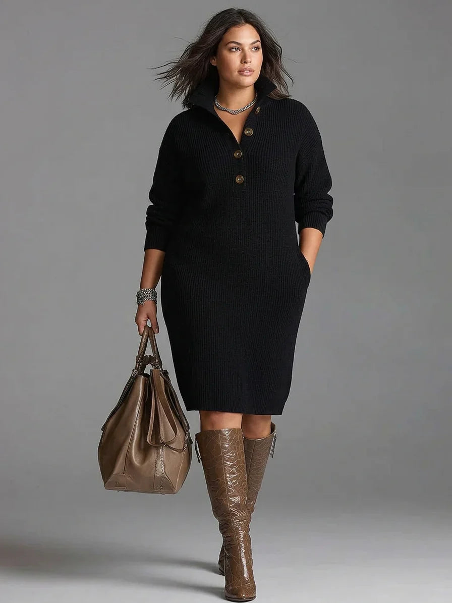 Hattie Sweater Dress in black