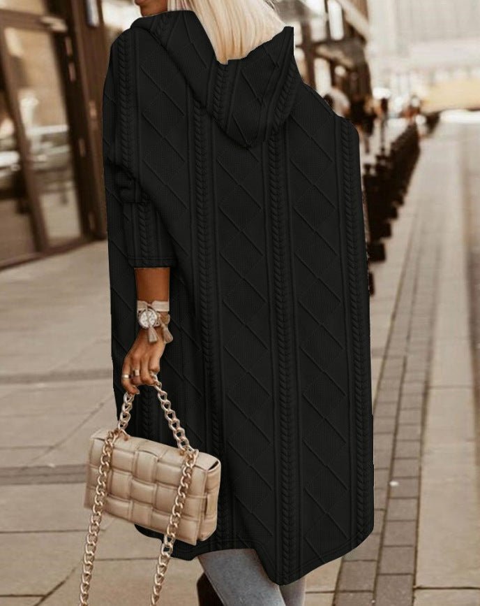 Vilma Cardigan Long Coat in black