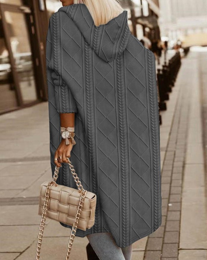 Vilma Cardigan Long Coat in gray