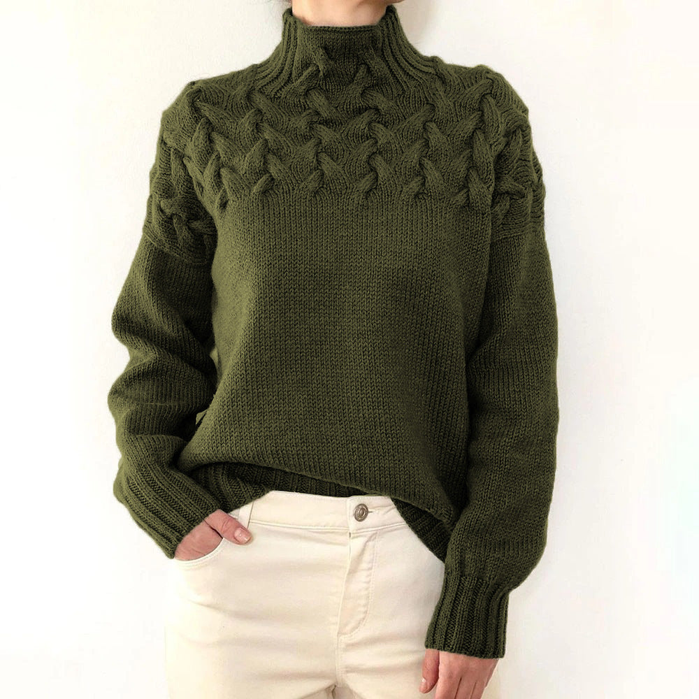 Mella Turtleneck Knit Sweater in dark green