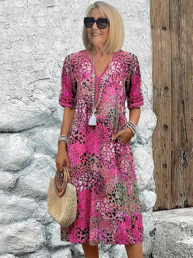 Riley Lightweight Midi Dress in blush pink