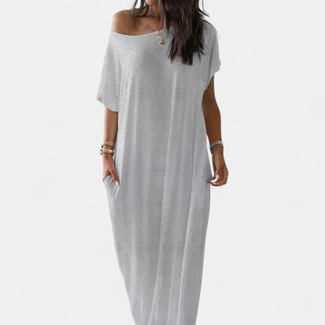 Darla Batwing Sleeve Lounge Dress in grey