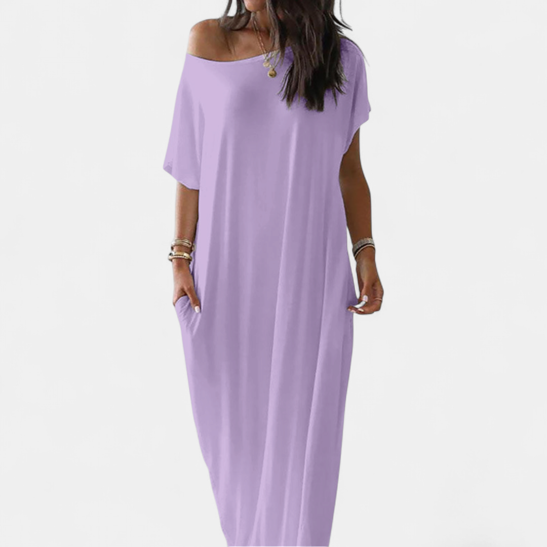 Darla Batwing Sleeve Lounge Dress in lilac