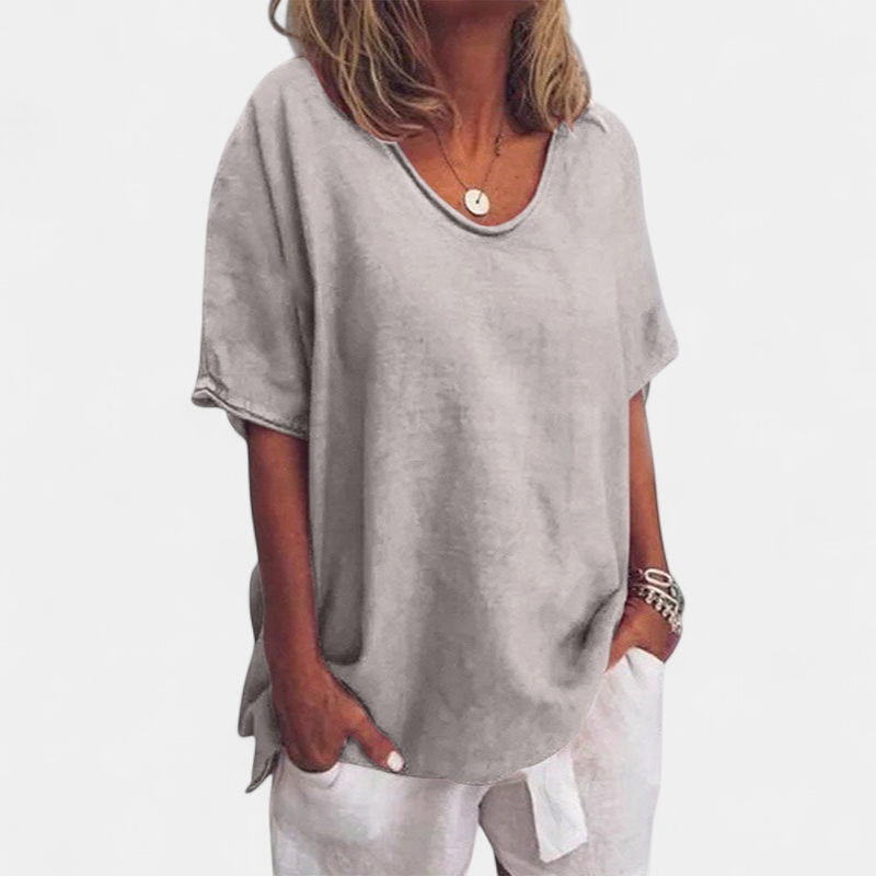Callie Loose Fit Top in grey