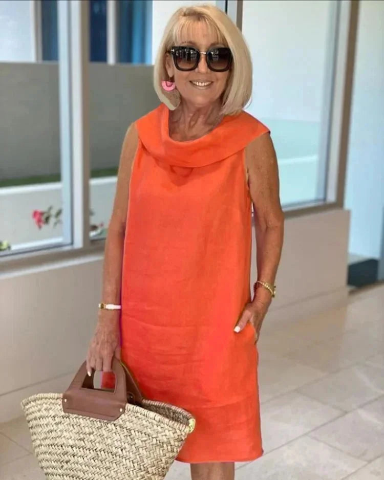 Perla Sleeveless Sheath Dress in orange