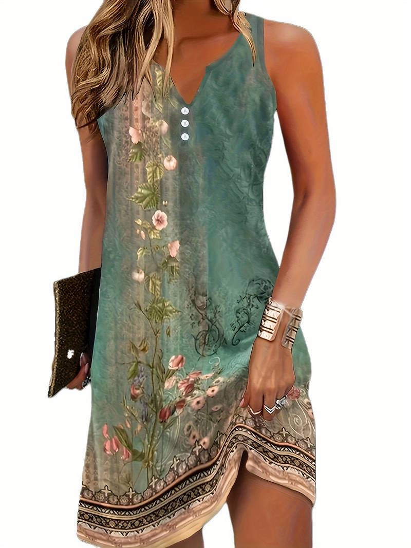 Chloe Sleeveless Mini Dress in green