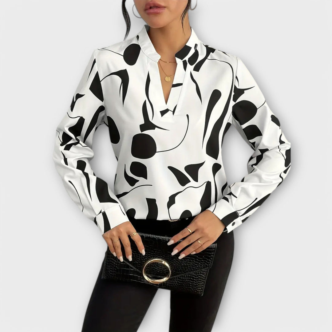 Lara Blouse with Design in white