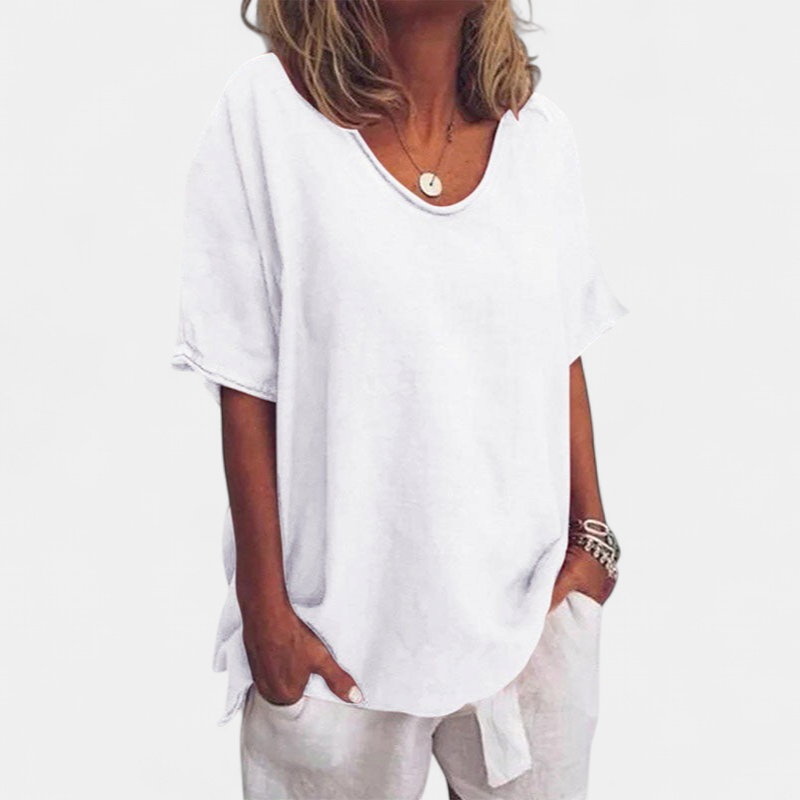 Callie Loose Fit Top in white