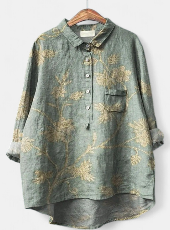 Caitlin Classic Floral Blouse in print 9