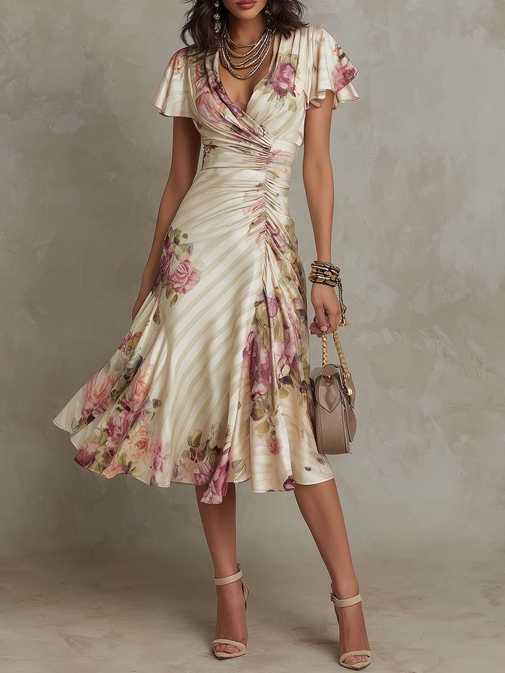 Clemantine Wrap Dress in ivory