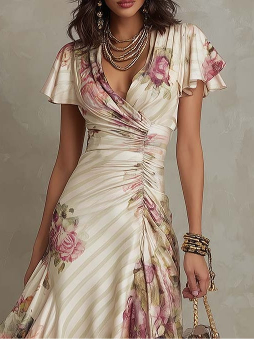 Clemantine Wrap Dress in ivory