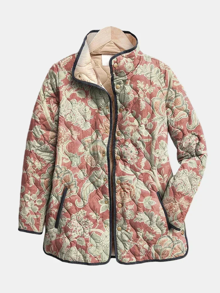 Naya Vintage Floral Quilted Jacket in multicolor