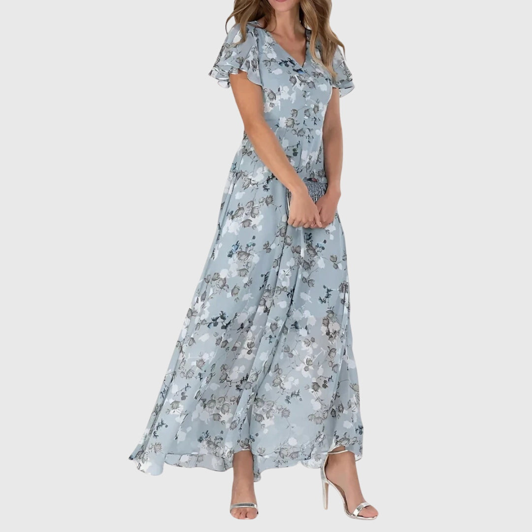 Lola Figure Flattering Dress in blue
