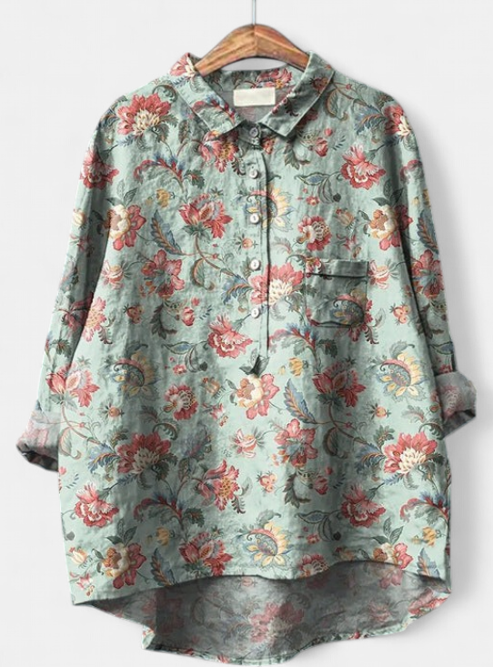 Caitlin Classic Floral Blouse in print 1